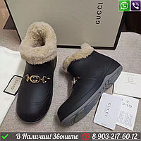 Ботинки Gucci зимние черные