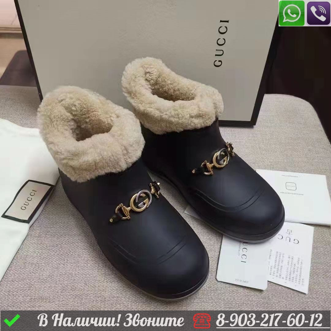 Ботинки Gucci зимние черные - фото 6 - id-p99231621