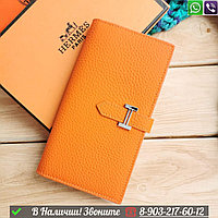 Кошелек Hermes кожаный Оранжевый