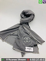 Палантин Chanel с логотипом Серый