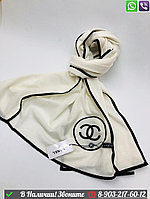 Палантин Chanel с логотипом Белый