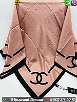 Платок Chanel шелковый с логотипом Розовый