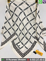 Платок Fendi шелковый с логотипом Белый