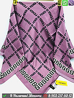 Платок Fendi шелковый с логотипом Фиолетовый