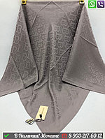 Платок Burberry шелковый с логотипом Серый