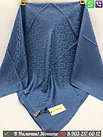 Платок Burberry шелковый с логотипом Синий
