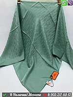 Платок Hermes шелковый с логотипом Зеленый