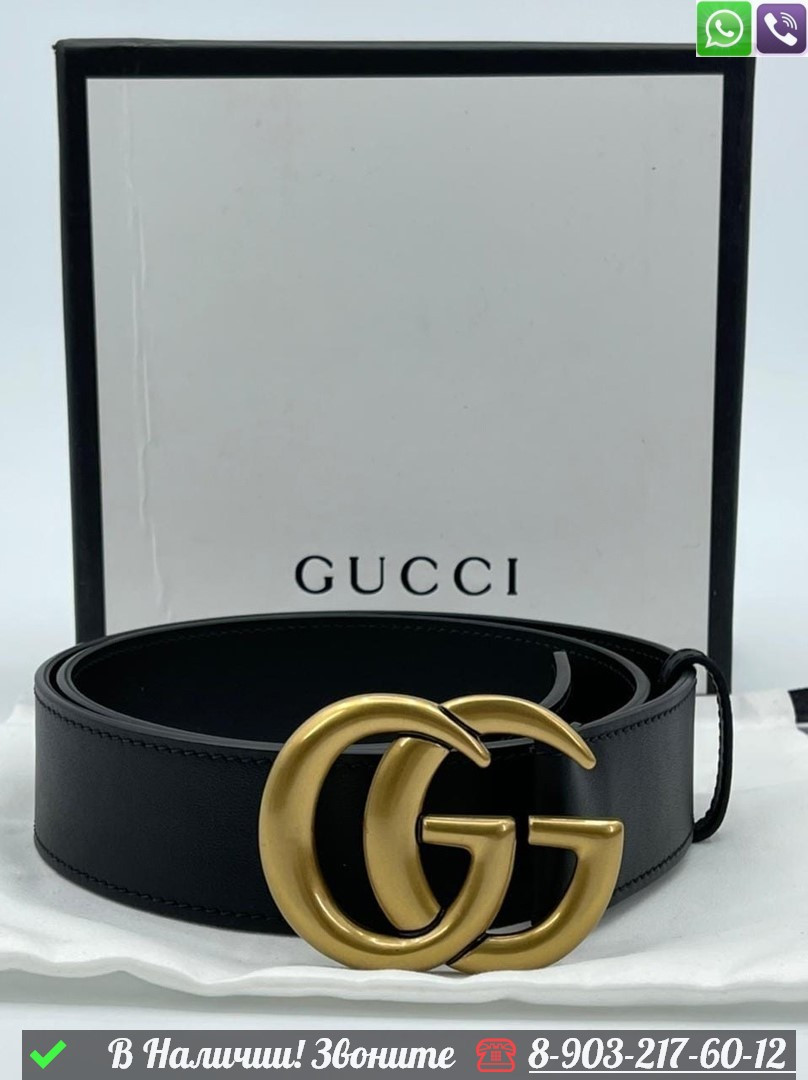 Ремень Gucci кожаный черный - фото 1 - id-p99229687