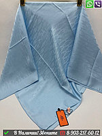 Платок Hermes шелковый с логотипом Голубой