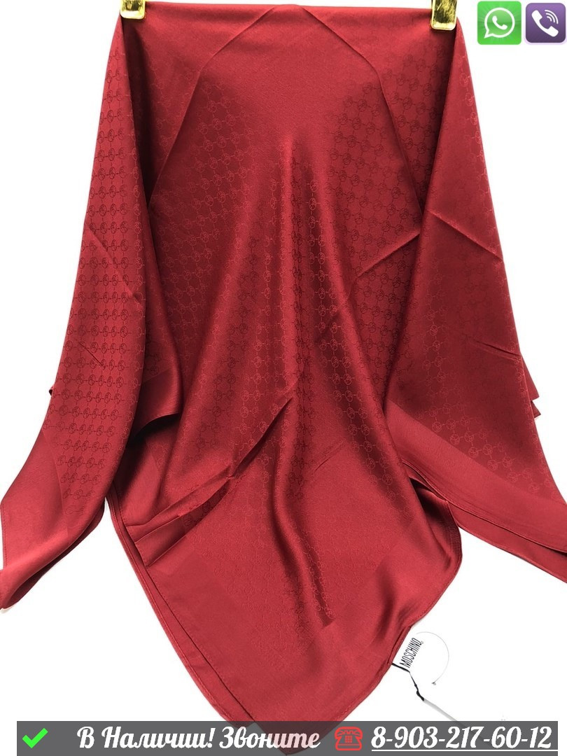 Платок Moschino шелковый с логотипом - фото 4 - id-p99233687