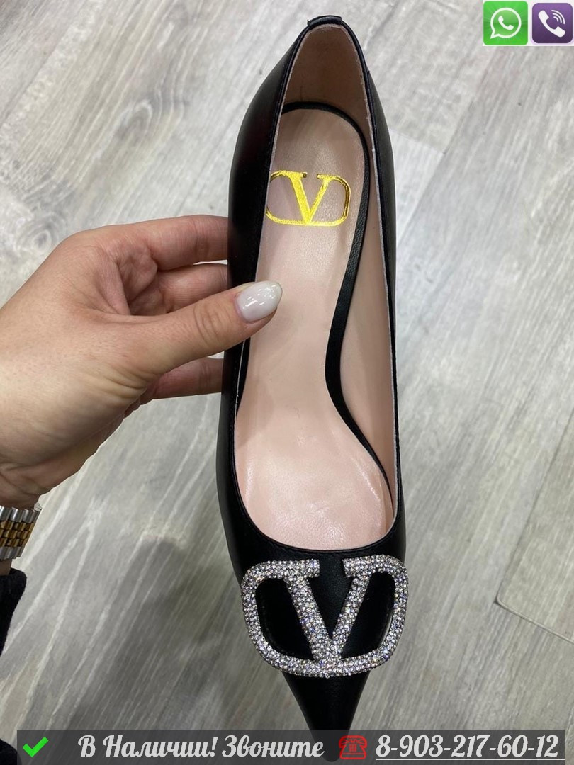 Туфли Valentino Vlogo черные - фото 5 - id-p99231724