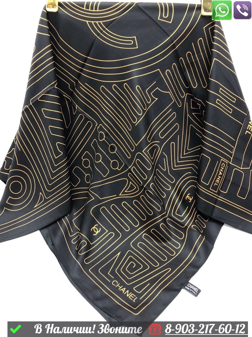 Платок Chanel шелковый с абстрактным узором - фото 4 - id-p99233727