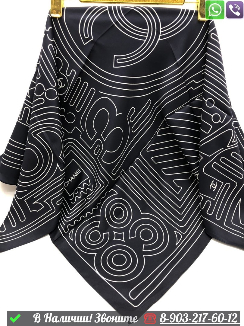 Платок Chanel шелковый с абстрактным узором - фото 10 - id-p99233727