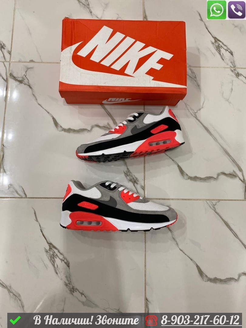 Кроссовки Nike Air Max 90 красные - фото 3 - id-p99231735