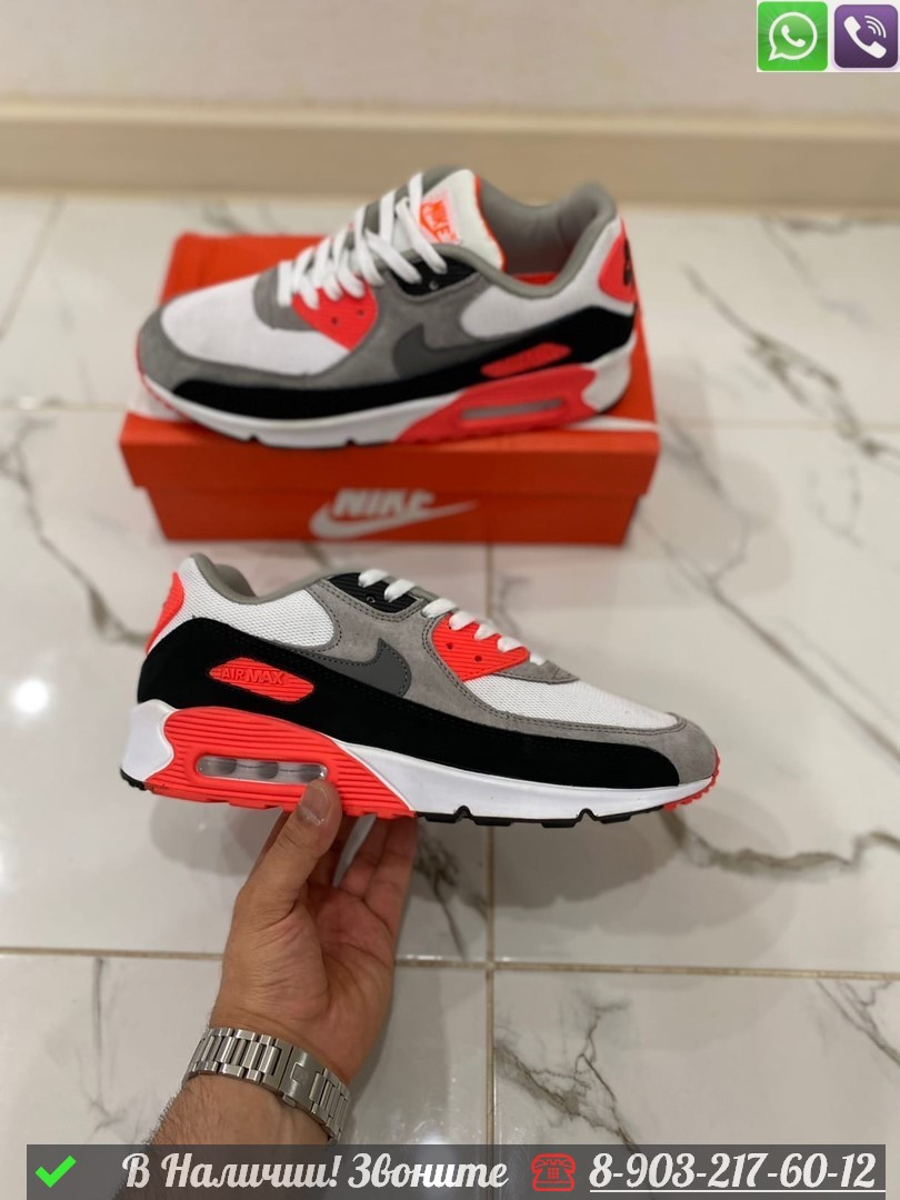 Кроссовки Nike Air Max 90 красные - фото 4 - id-p99231735