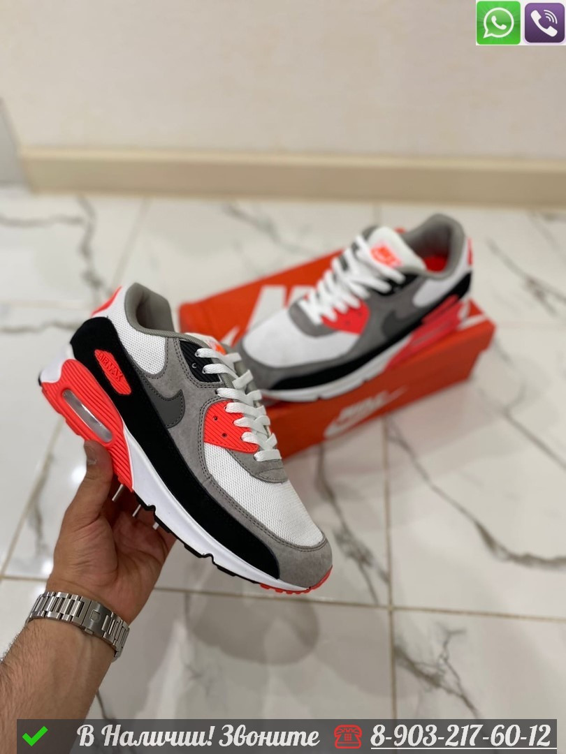 Кроссовки Nike Air Max 90 красные - фото 5 - id-p99231735