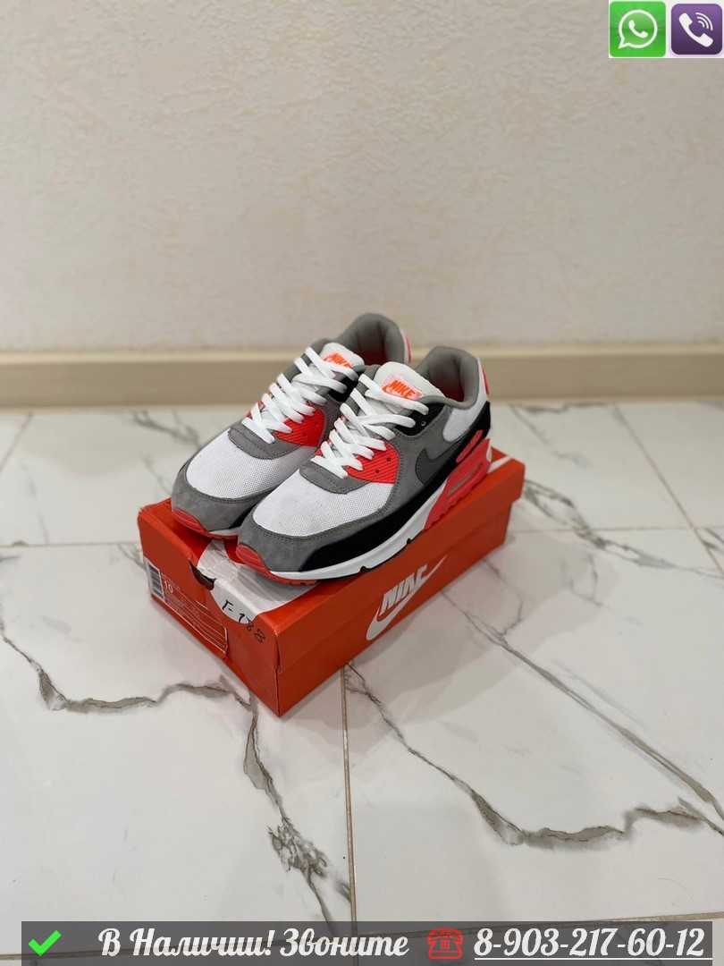 Кроссовки Nike Air Max 90 красные - фото 7 - id-p99231735