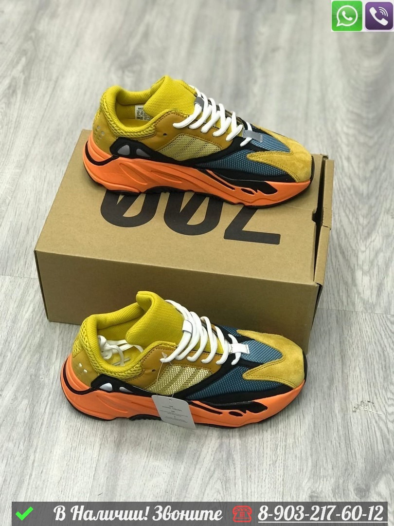 Кроссовки Adidas Yeezy Boost 700 желтые - фото 10 - id-p99231791