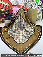 Платок Burberry шелковый с геометрическим узором Коричневый