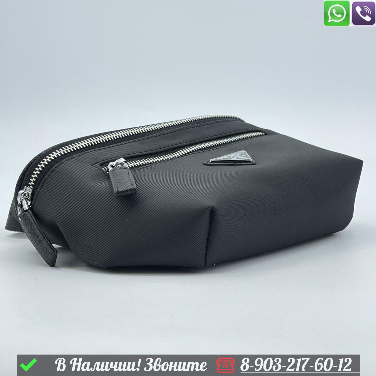 Поясная сумка Prada черная - фото 5 - id-p99229784