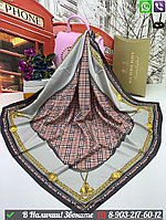 Платок Burberry шелковый с геометрическим узором Серый
