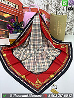 Платок Burberry шелковый с геометрическим узором Красный