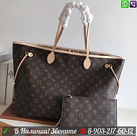 Сумка Шоппер Louis Vuitton Neverfull MM Monogram Белый