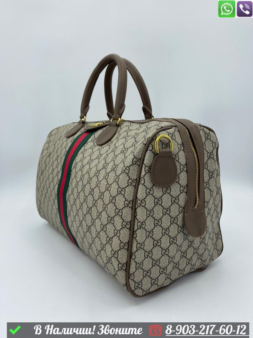 Дорожная сумка Gucci Ophidia коричневая - фото 5 - id-p99229801