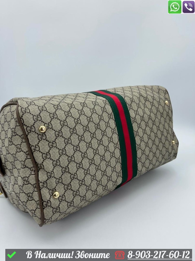 Дорожная сумка Gucci Ophidia коричневая - фото 7 - id-p99229801