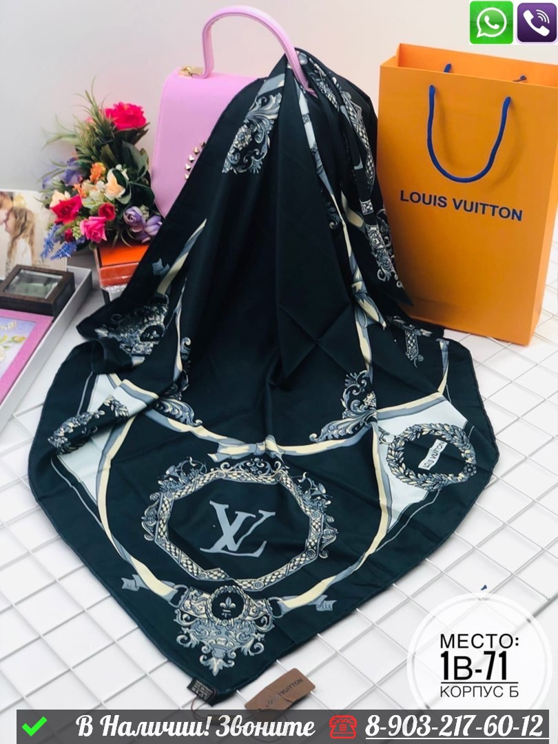 Платок Louis Vuitton шелковый с орнаментом - фото 5 - id-p99232828