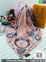 Платок Louis Vuitton шелковый с орнаментом Пудровый