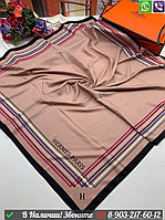 Платок Hermes шелковый с геометрическим узором Розовый