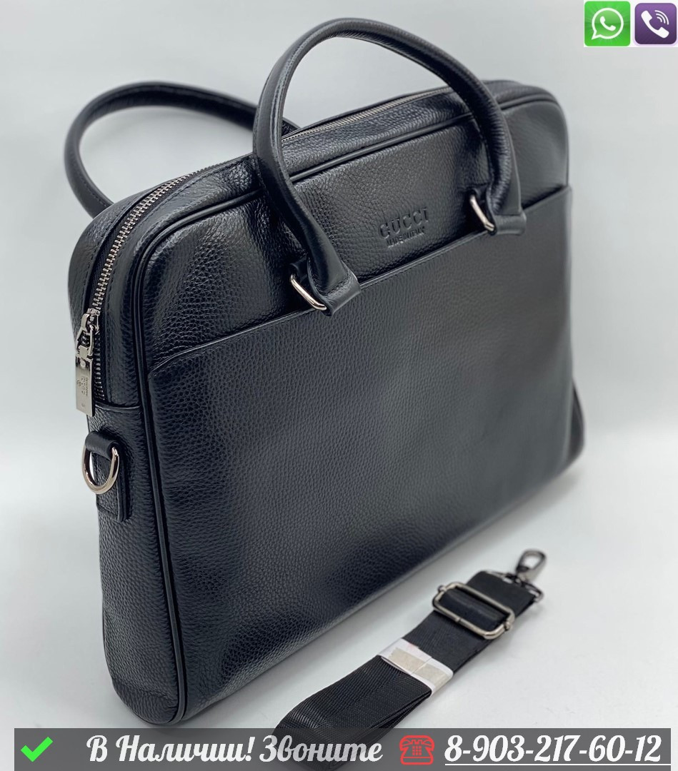 Портфель Gucci кожаный черный - фото 2 - id-p99230821