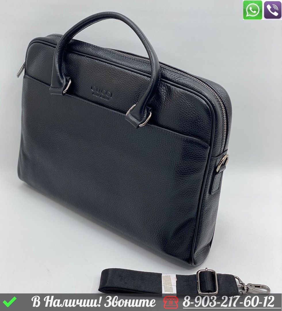 Портфель Gucci кожаный черный - фото 3 - id-p99230821