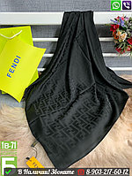 Платок Fendi шелковый с логотипом Черный