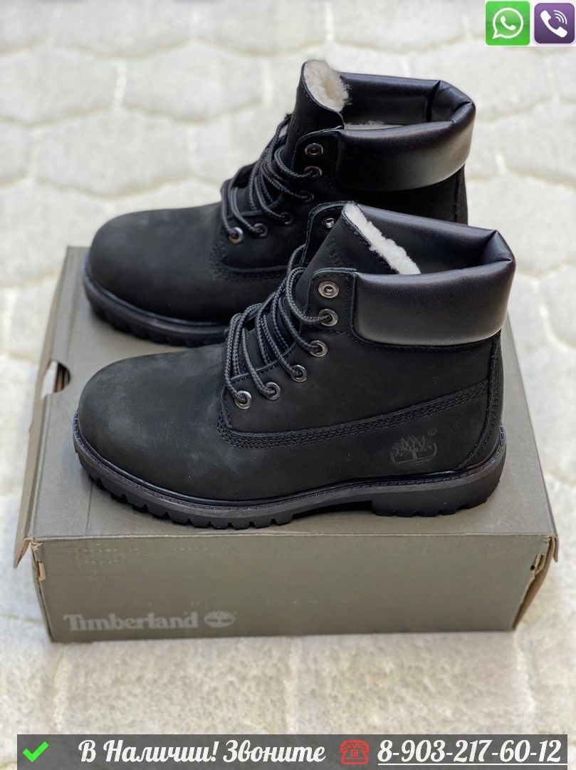 Зимние Ботинки Timberland 6 Inch с мехом черные - фото 6 - id-p99231843