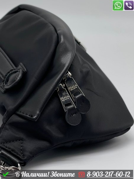 Поясная сумка Prada черная - фото 7 - id-p99227925