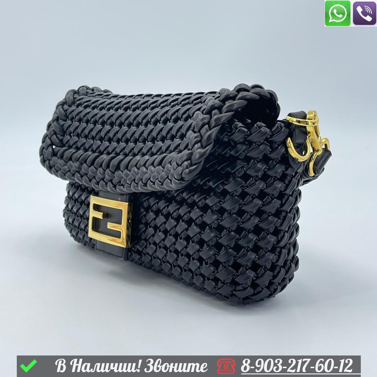 Сумка Fendi Baguette черная - фото 3 - id-p99229834