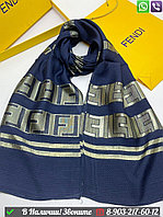 Палантин Fendi шарф с логотипом Синий