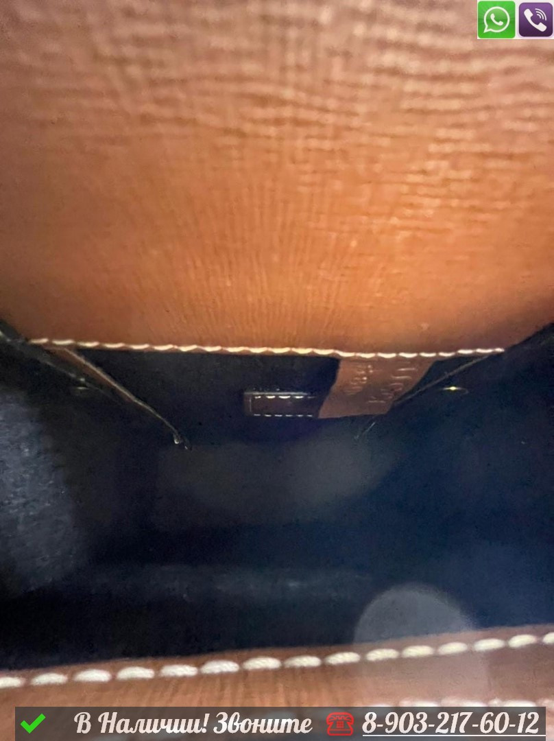Мини сумка Gucci Horsebit коричневая - фото 9 - id-p99229864