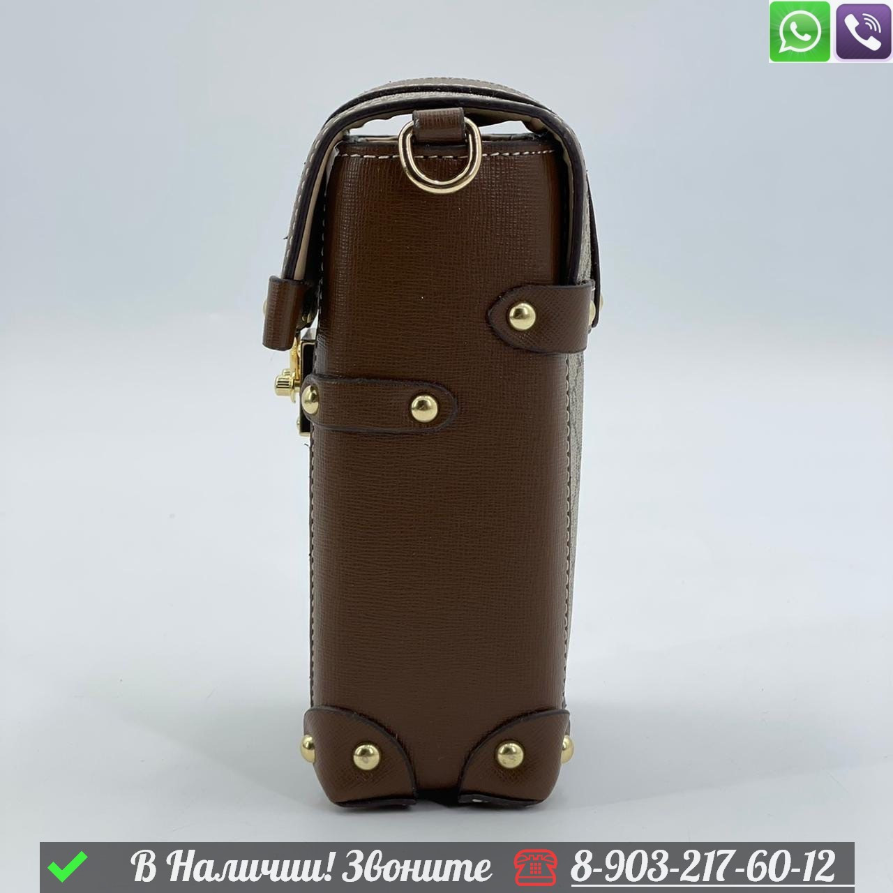Мини сумка Gucci коричневая под телефон - фото 4 - id-p99229865