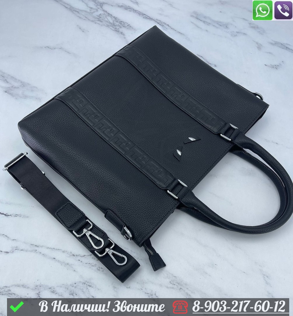 Портфель Fendi кожаный черный - фото 4 - id-p99231907
