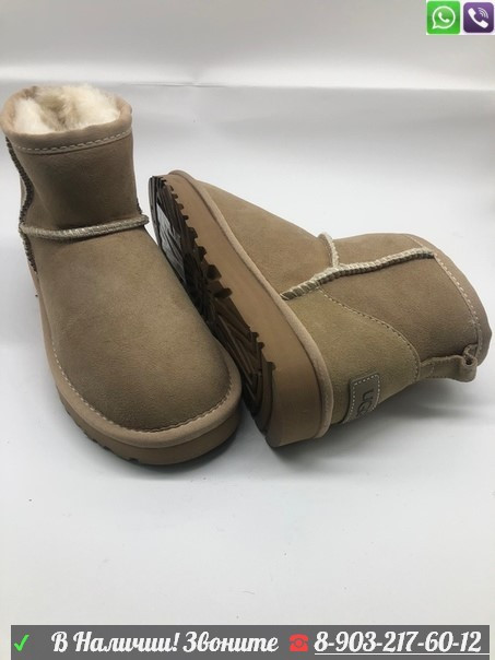 Угги замшевыеи UGG CLASSIC MINI женские Коричневый - фото 9 - id-p99226324