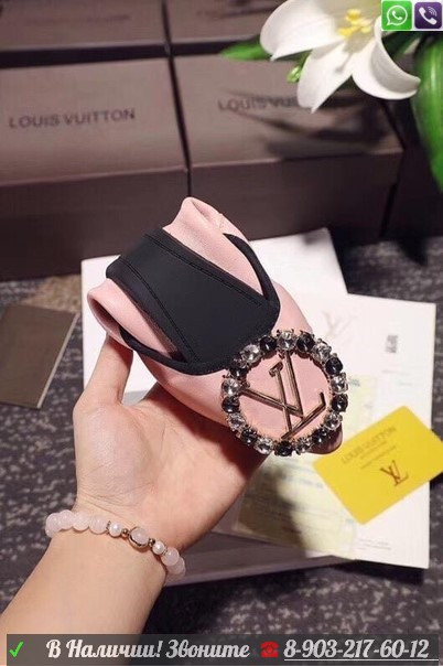 Балетки Louis Vuitton Луи Виттон с брошью Розовый - фото 5 - id-p99226330