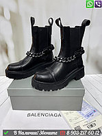 Ботинки Balenciaga Tractor зимние черные