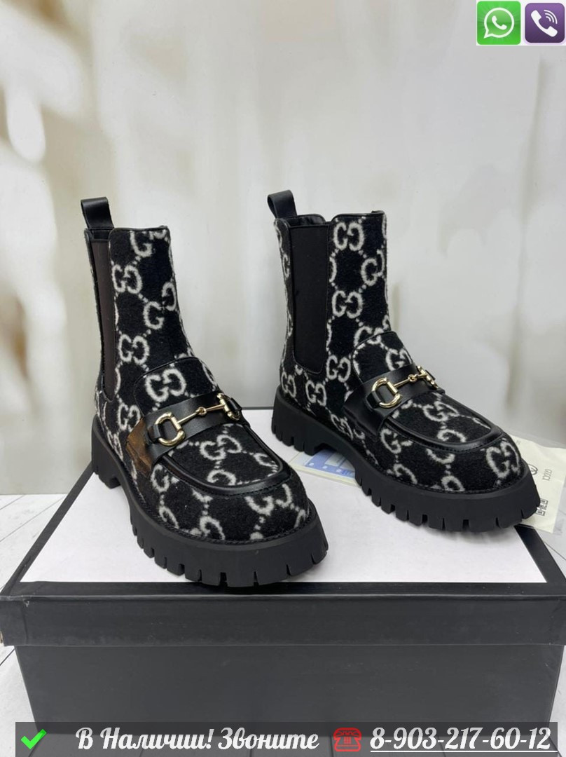 Зимние высокие Ботинки Gucci horsebit - фото 6 - id-p99230935