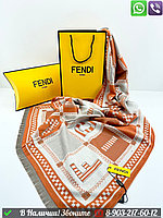 Палантин Fendi кашемировый с логотипом Оранжевый
