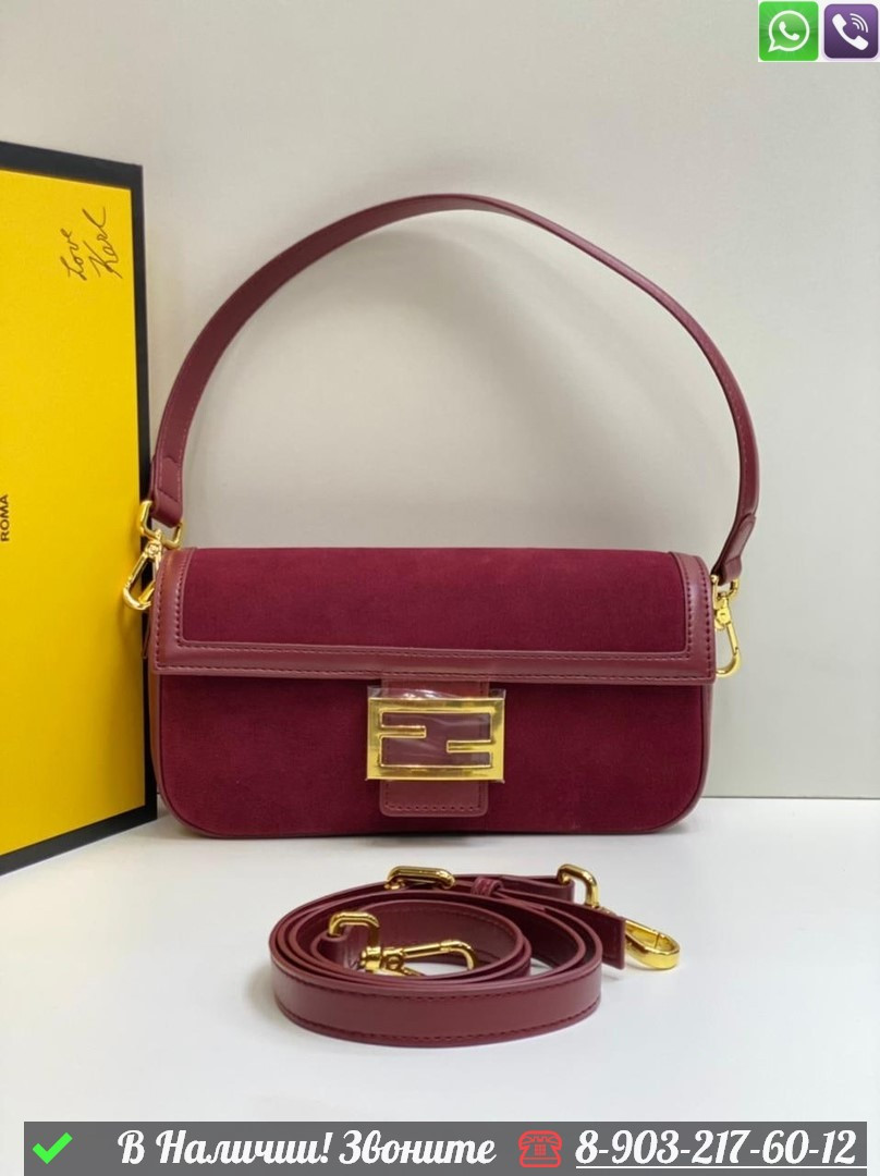 Сумка Fendi Baguette замшевая Черный - фото 5 - id-p99229987