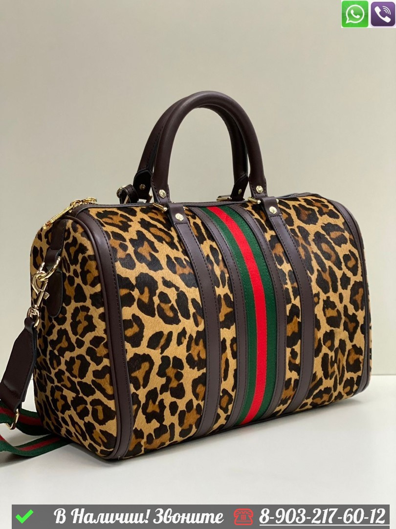 Дорожная сумка Gucci Ophidia леопардовая - фото 4 - id-p99229997