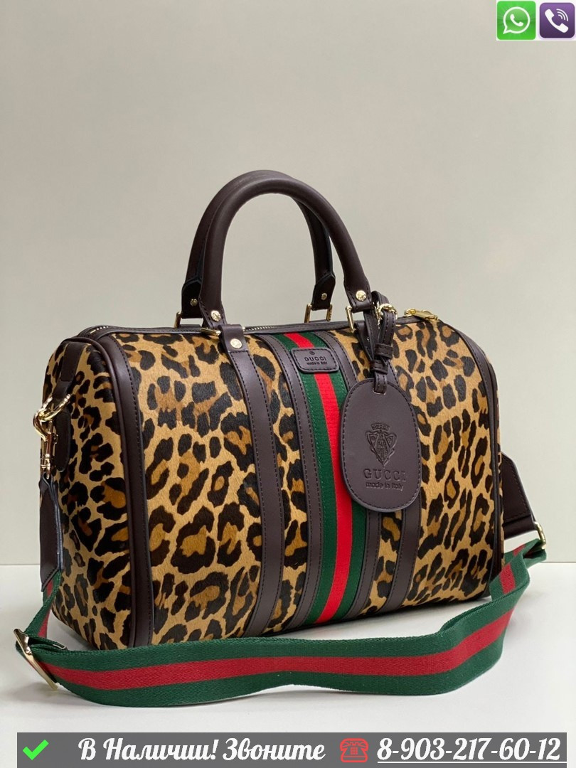Дорожная сумка Gucci Ophidia леопардовая - фото 7 - id-p99229997
